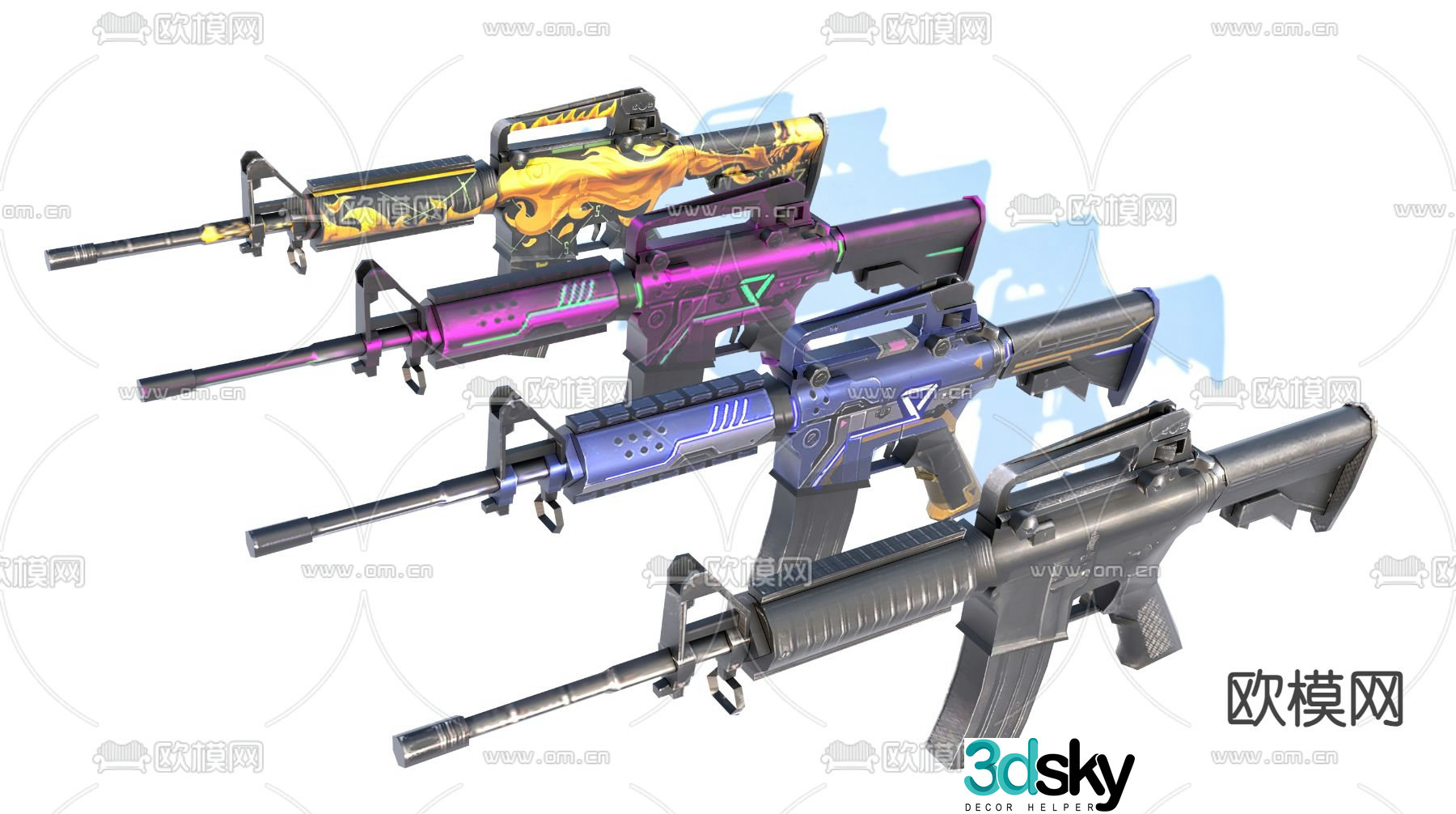 toy firearms gun submachine gun 3d model