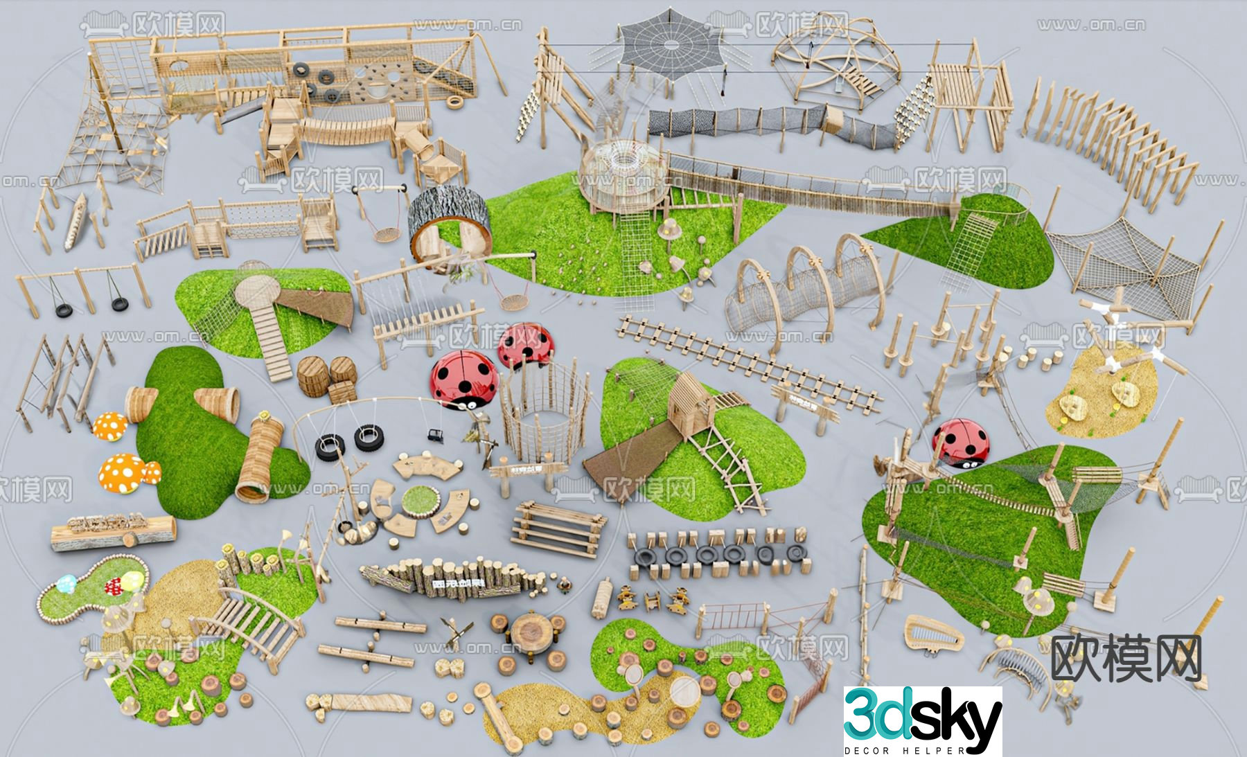 Children's equipment outdoor play equipment 3d model