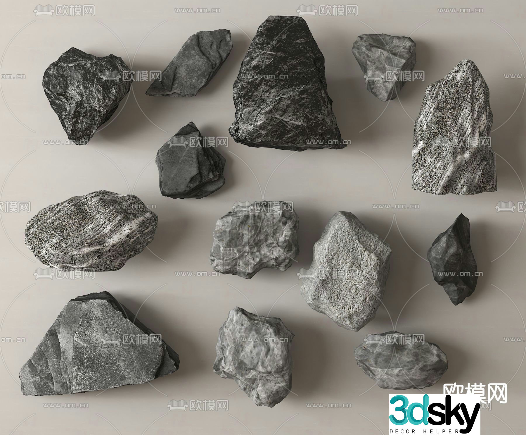 stones stone landscape stone 3d model
