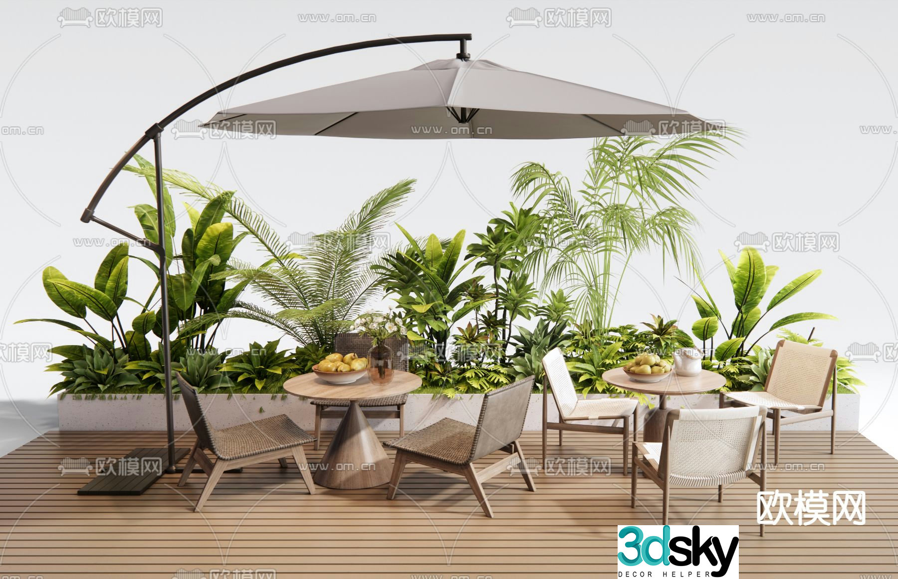 Modern outdoor tables and chairs leisure tables and chairs 3d model