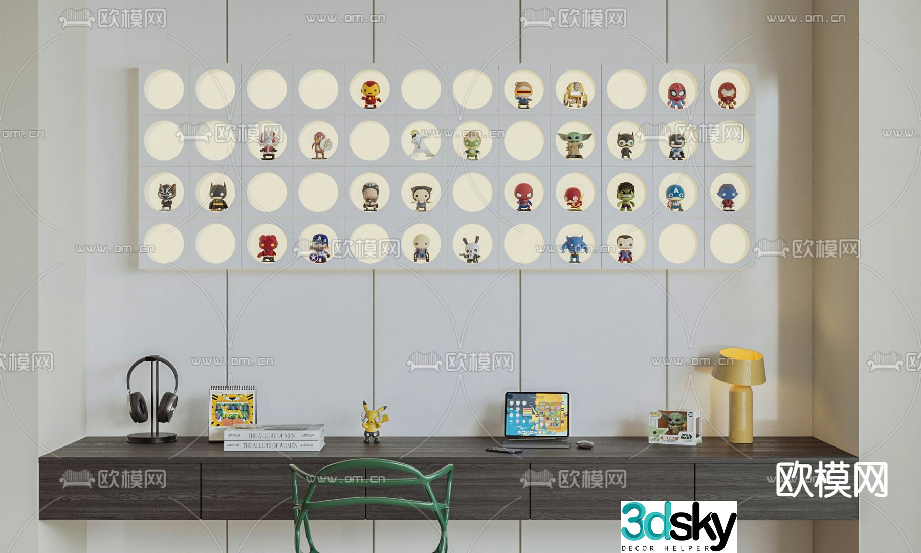 Modern wall cabinet wall-mounted hand cabinet trendy cabinet 3D model