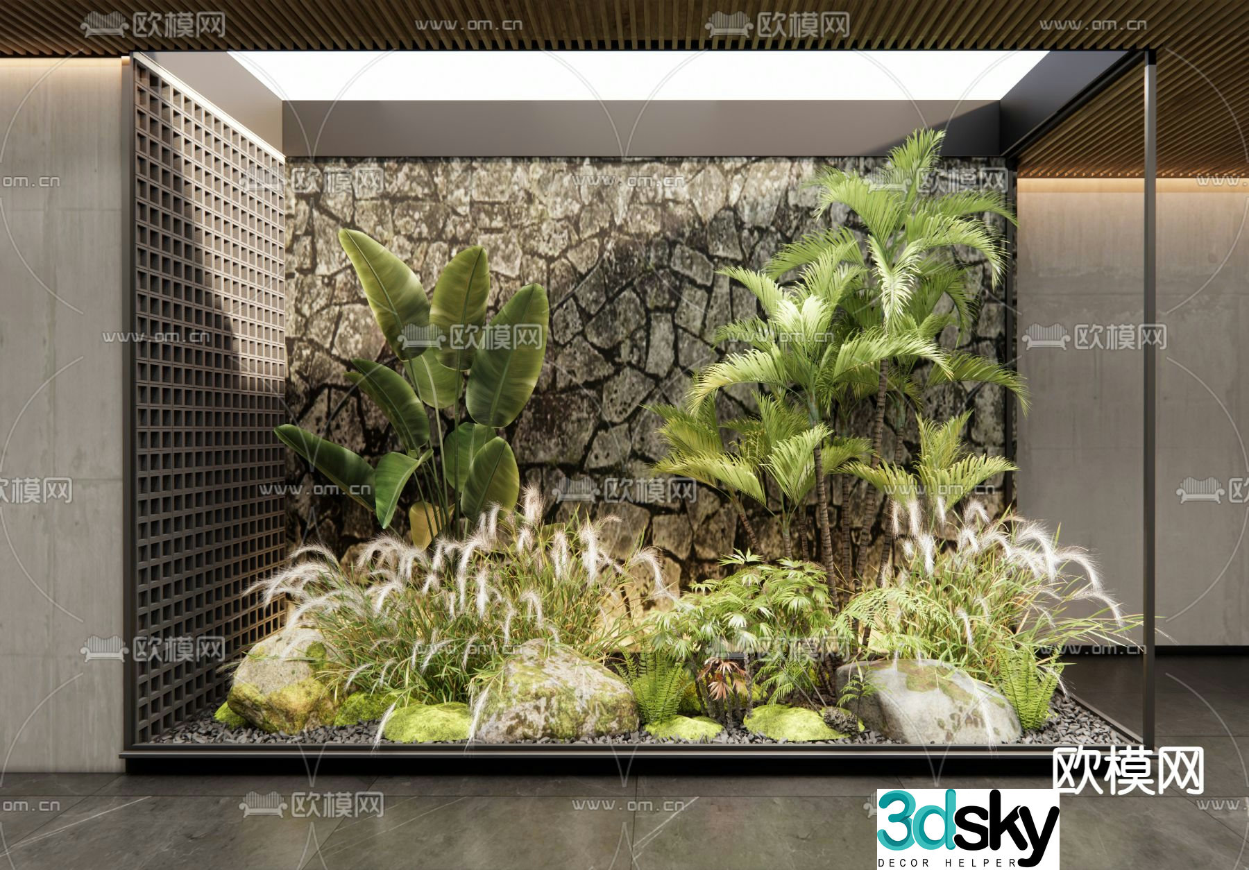 Indoor landscape plant landscaping 3d model