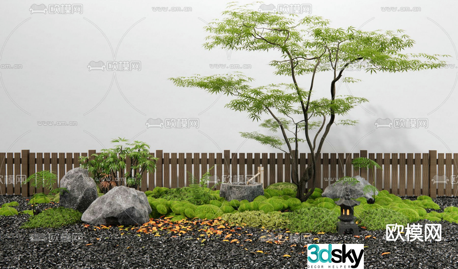 Courtyard landscape courtyard sketch 3d model
