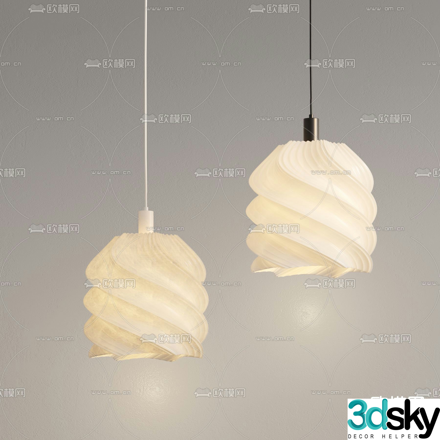 Cream style chandelier 3d model