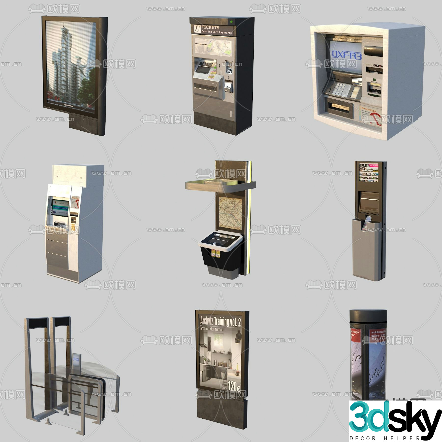Billboard ATM Security Gate 3D model