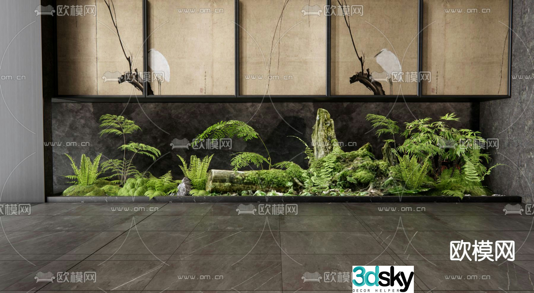 Landscape sketch plant landscaping 3D model