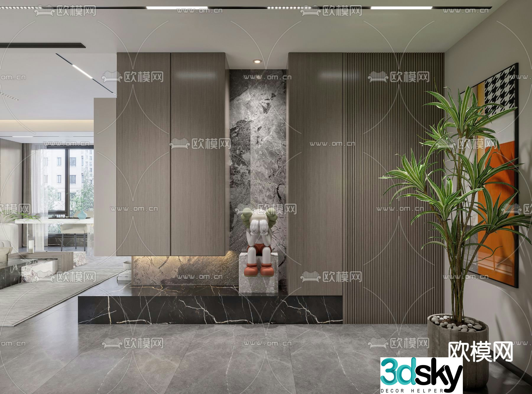 3D model of the entrance shoe cabinet