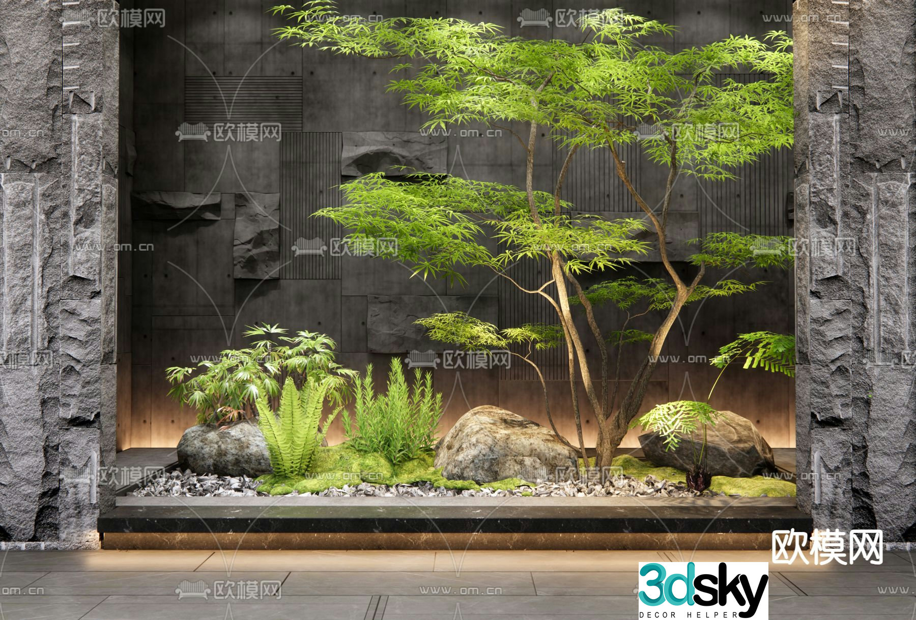 Indoor landscape plant landscaping 3d model