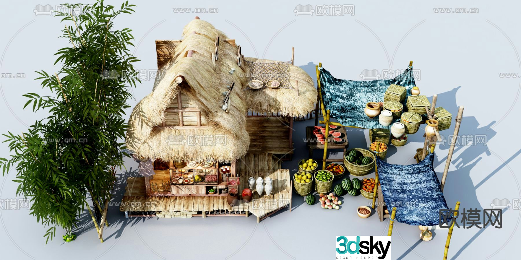 Commercial stall street stall vending stall 3d model