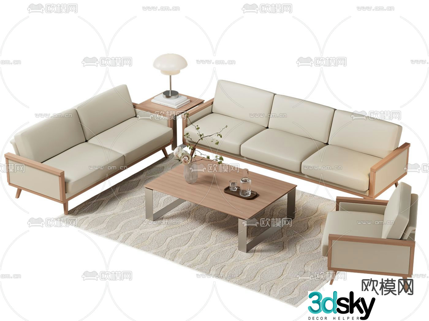 Modern sofa set 3d model