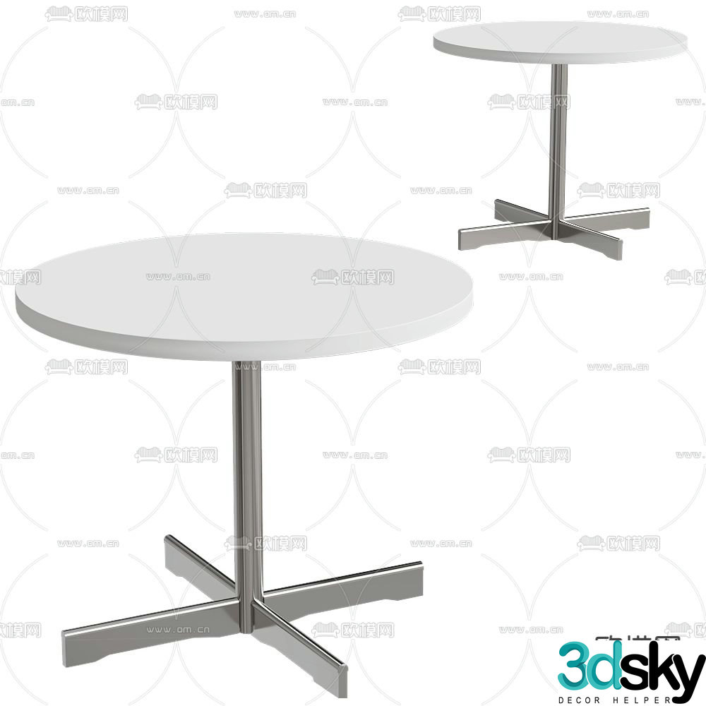 Fora side corner round table 3D model
