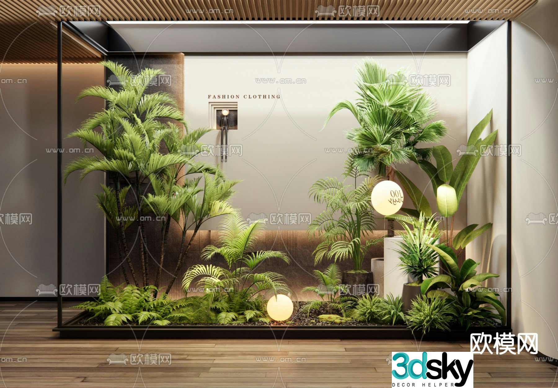 Indoor landscape plant landscaping 3d model