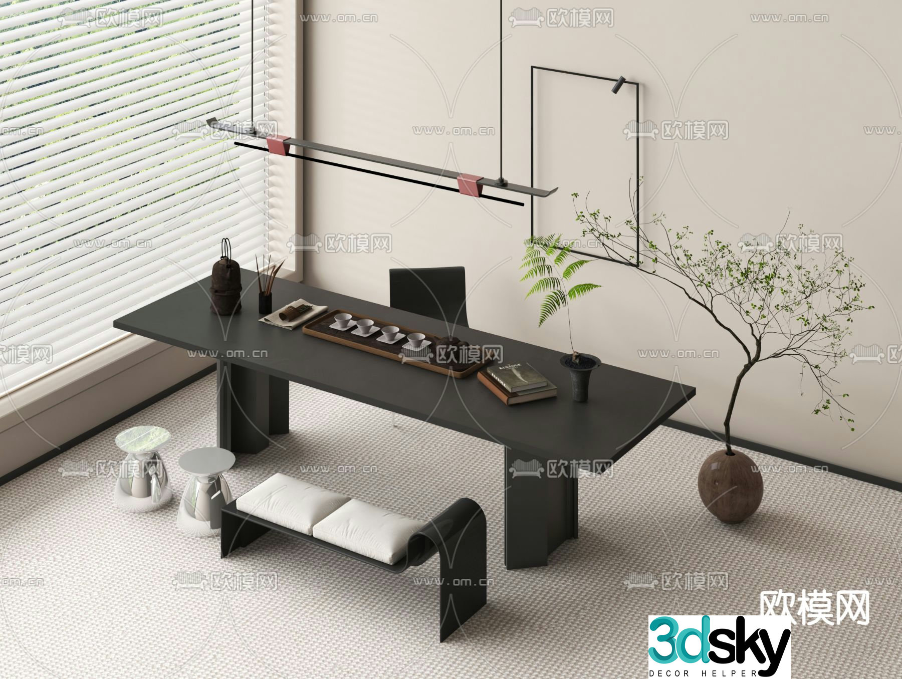 Modern tea table tea table 3d model