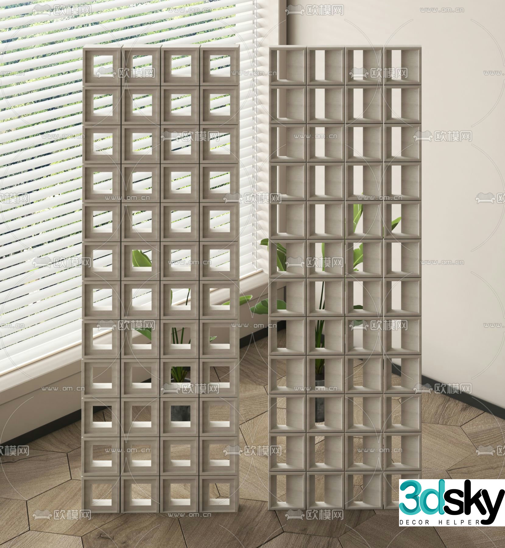 Cement brick partition Hollow brick partition 3D model