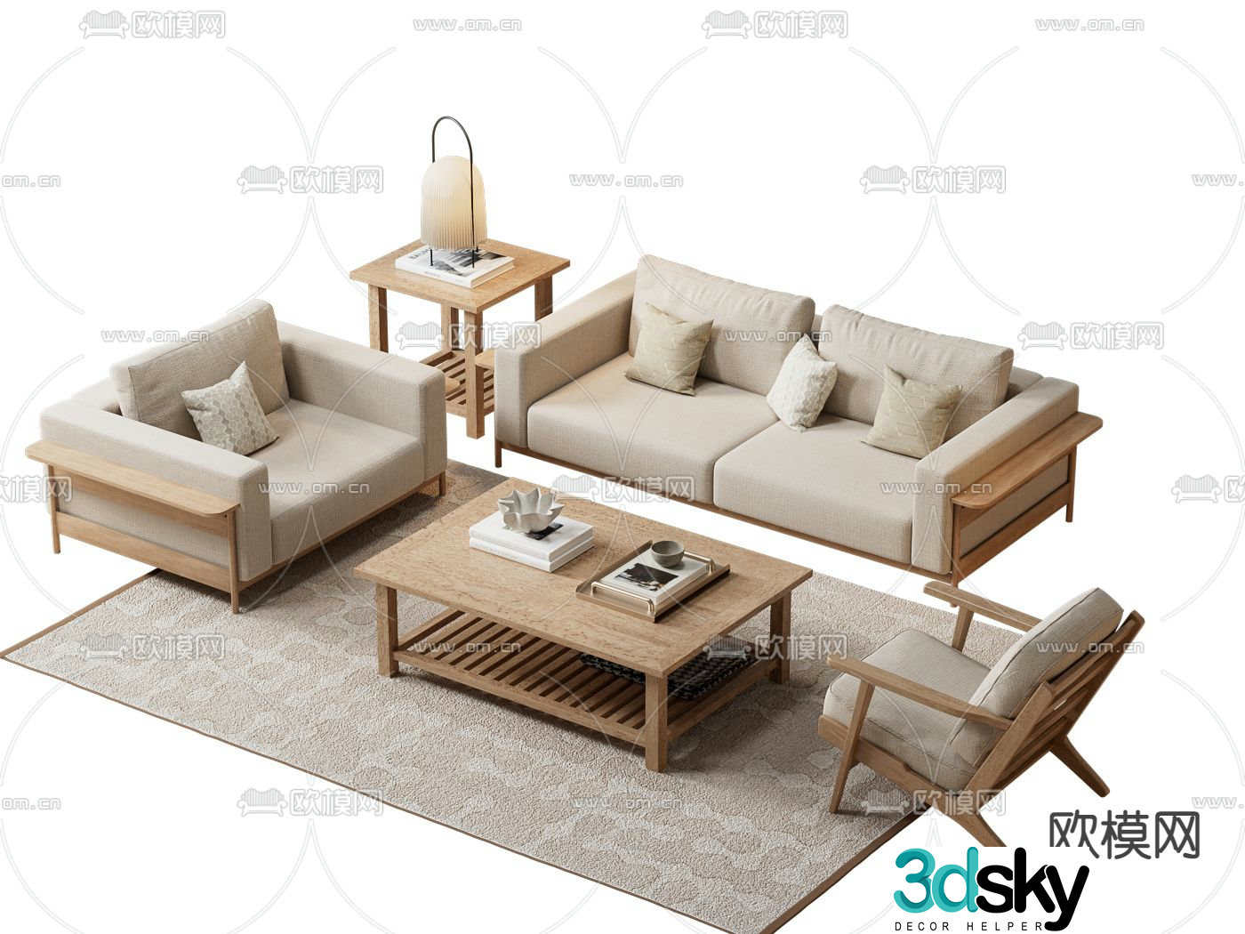 Modern sofa set 3d model