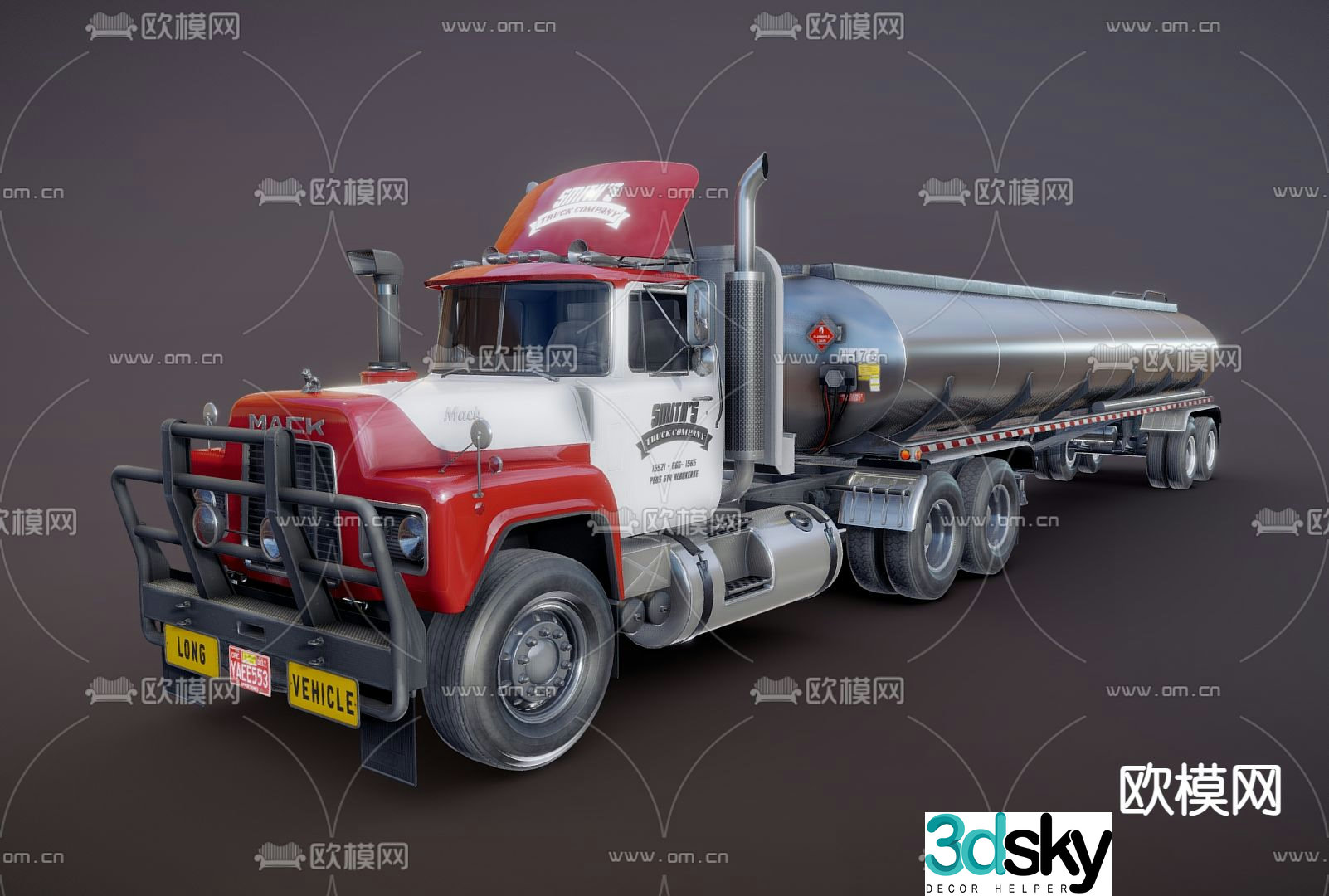 truck oil truck truck 3d model