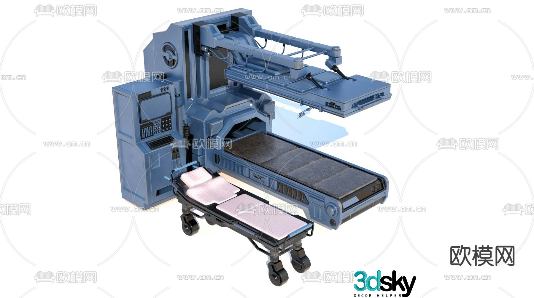 Medical equipment MRI bed 3d model