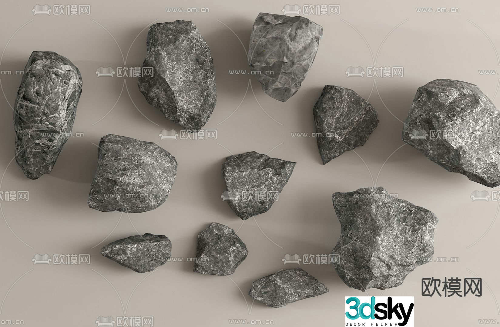 stones stone landscape stone 3d model