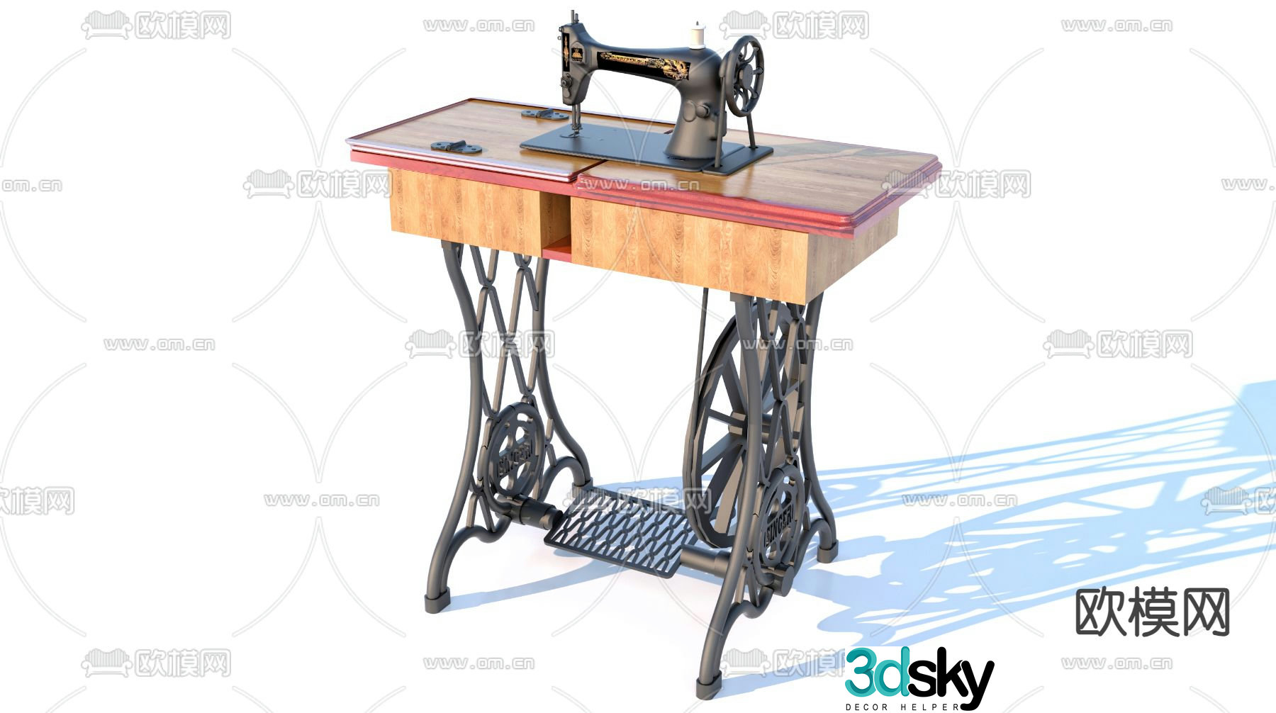 sewing machine industrial equipment 3d model