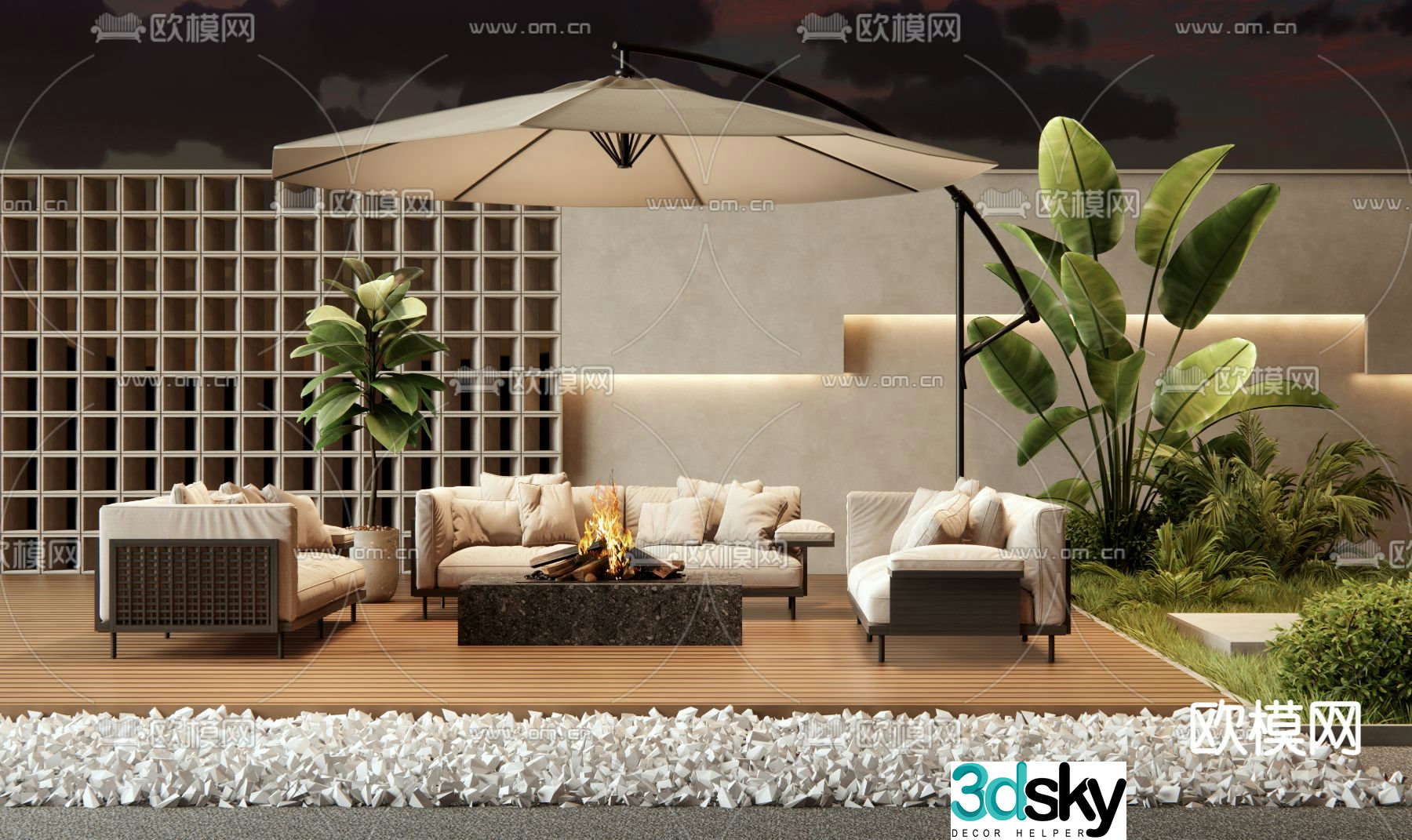 modern outdoor sofa 3d model