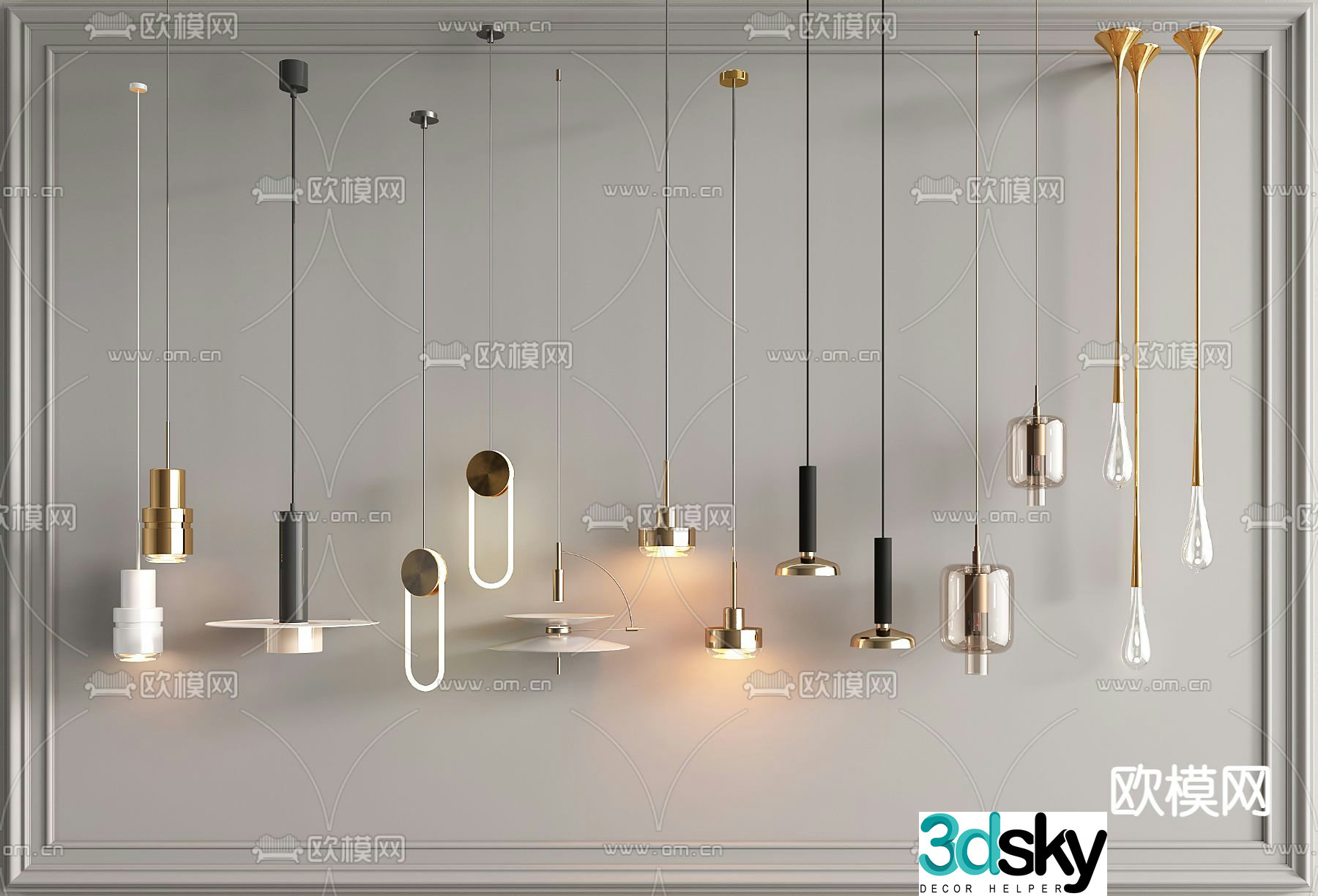 Bedside small chandelier 3d model