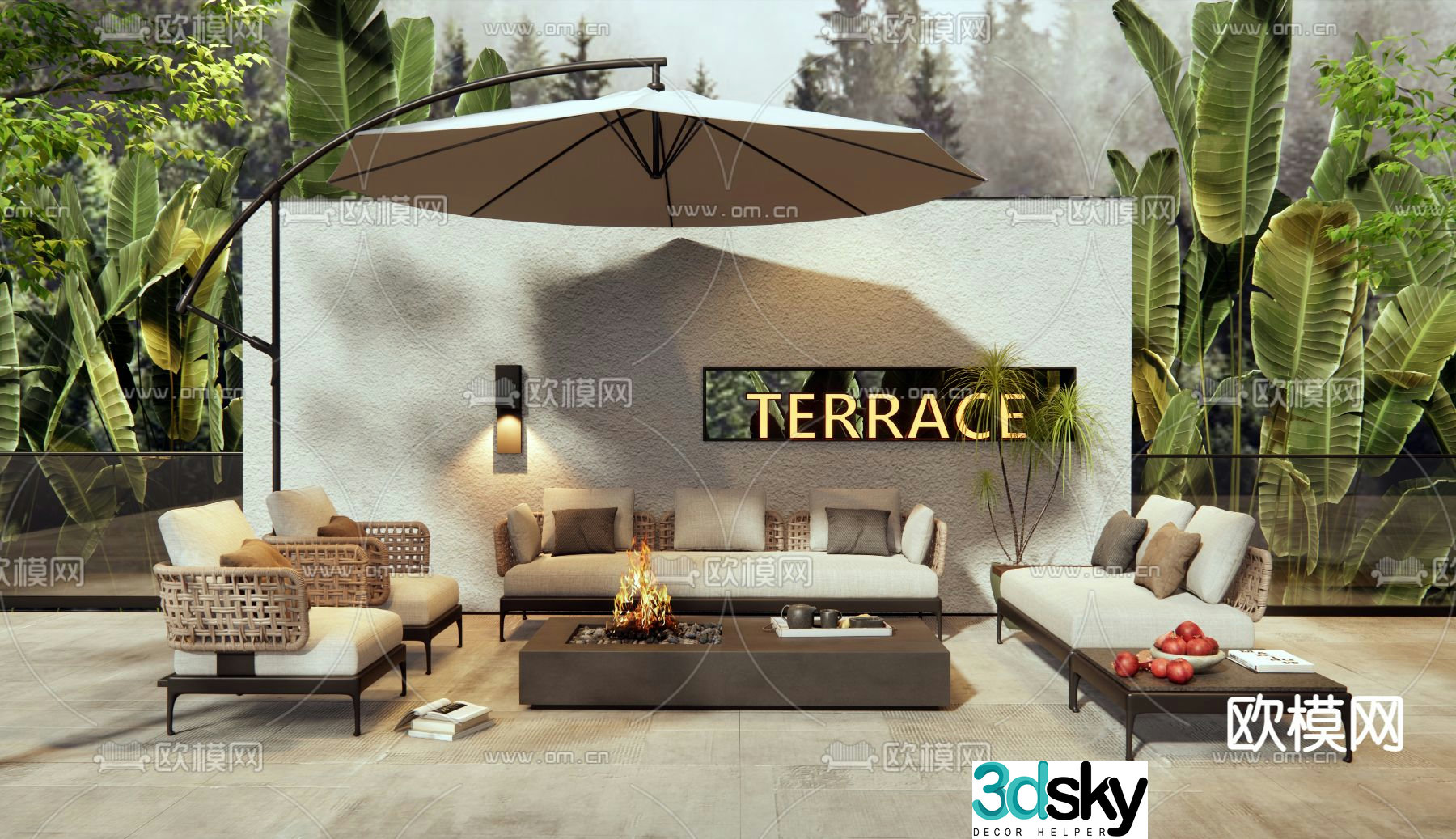 Modern outdoor sofa leisure sofa 3d model