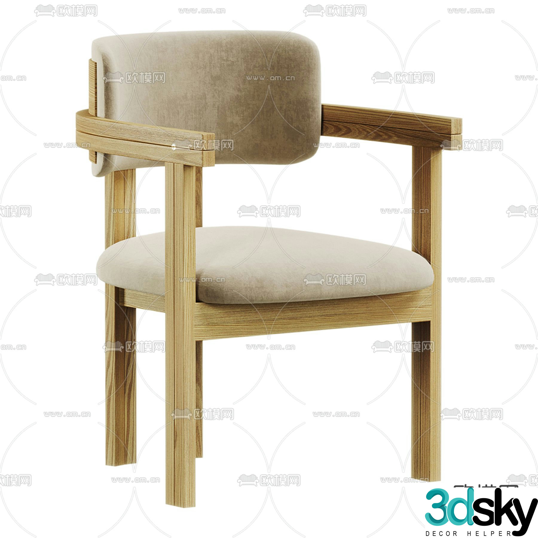 Wabi-sabi chair dining chair 3d model