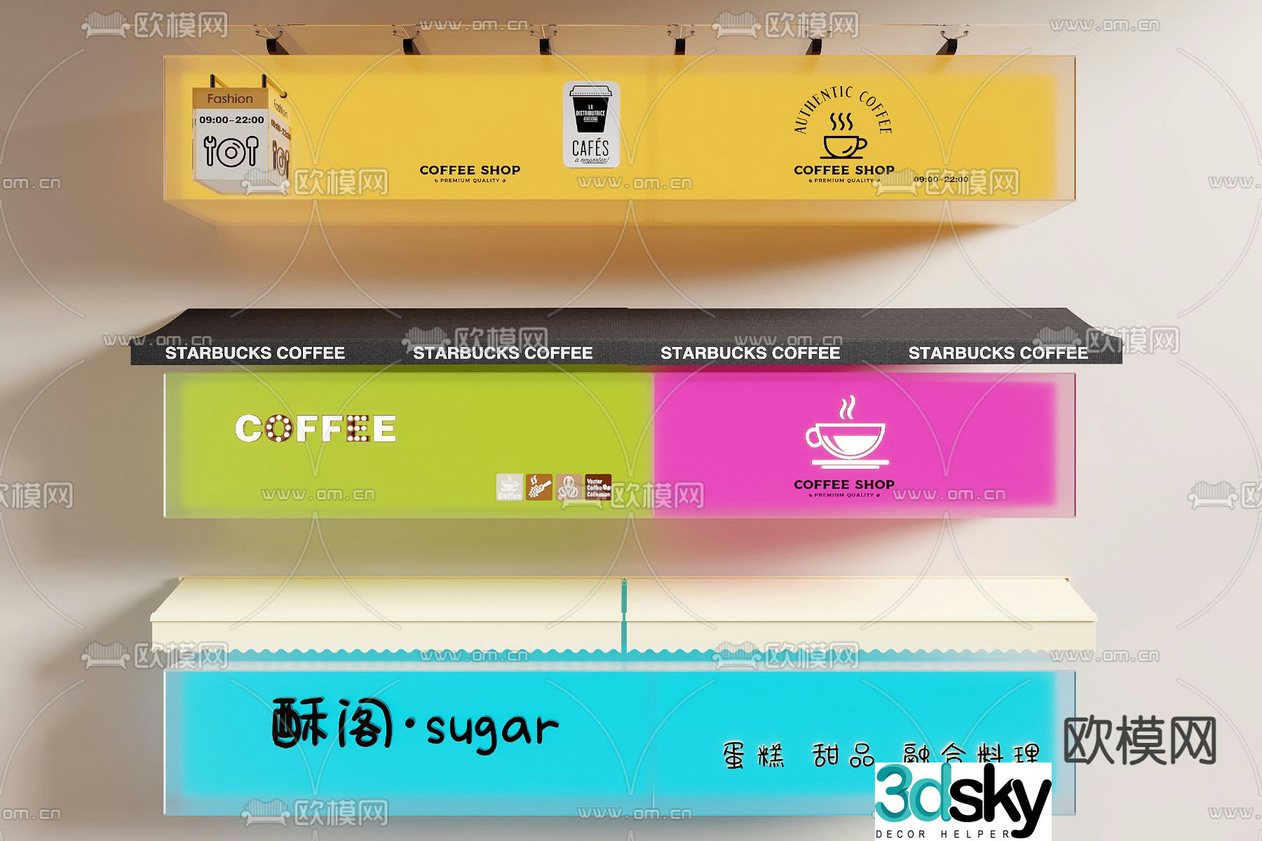 Signboard guide sign 3d model