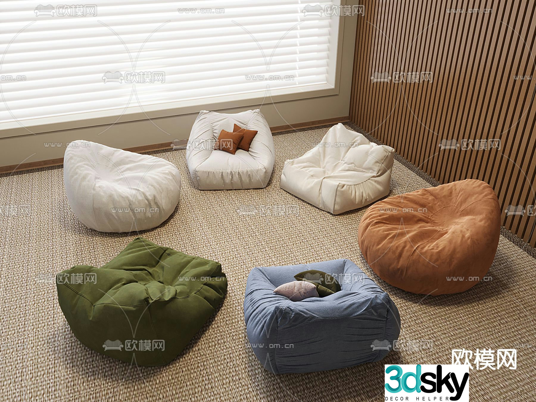 Modern lazy sofa leisure sofa 3d model