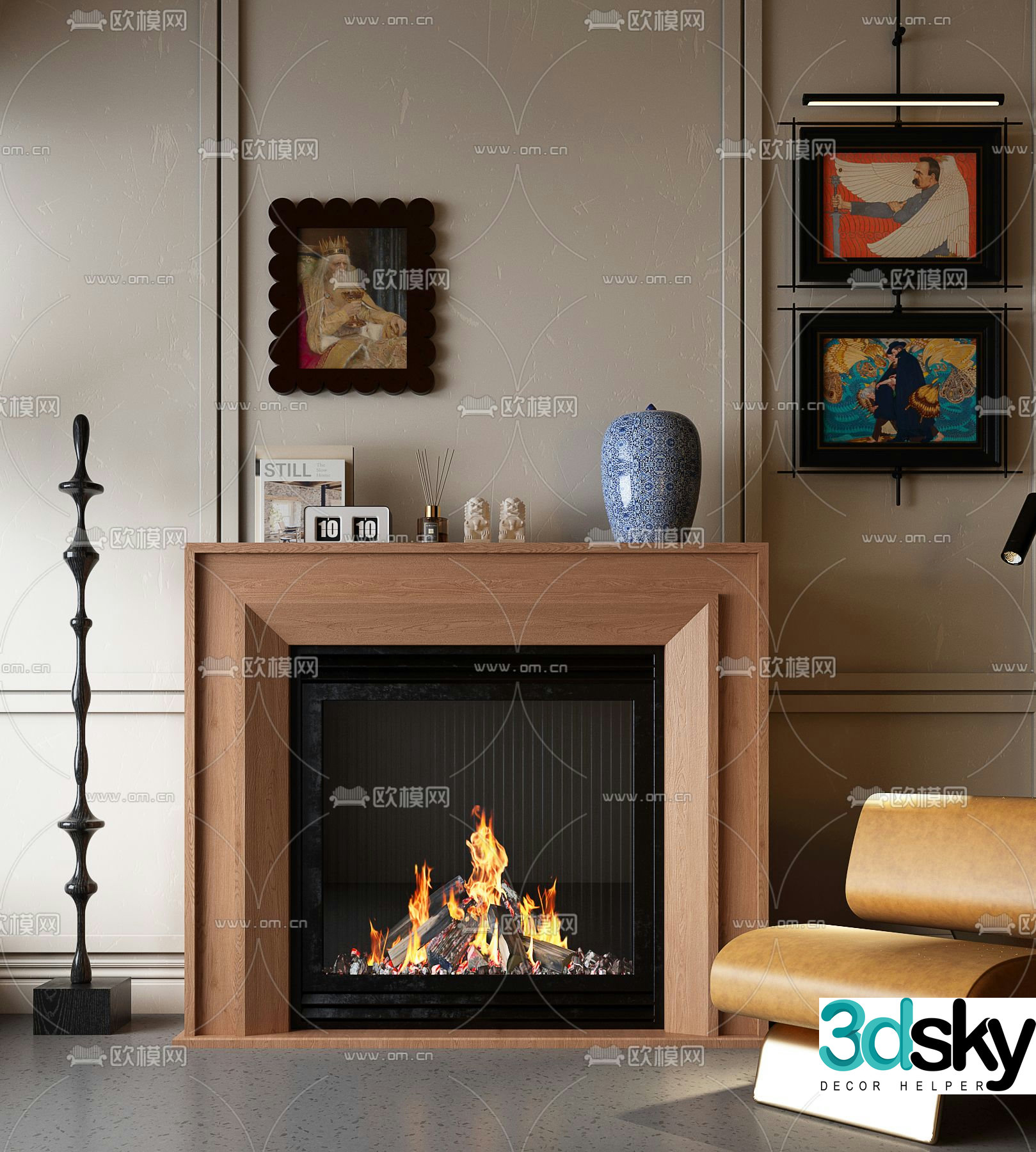 French fireplace 3d model