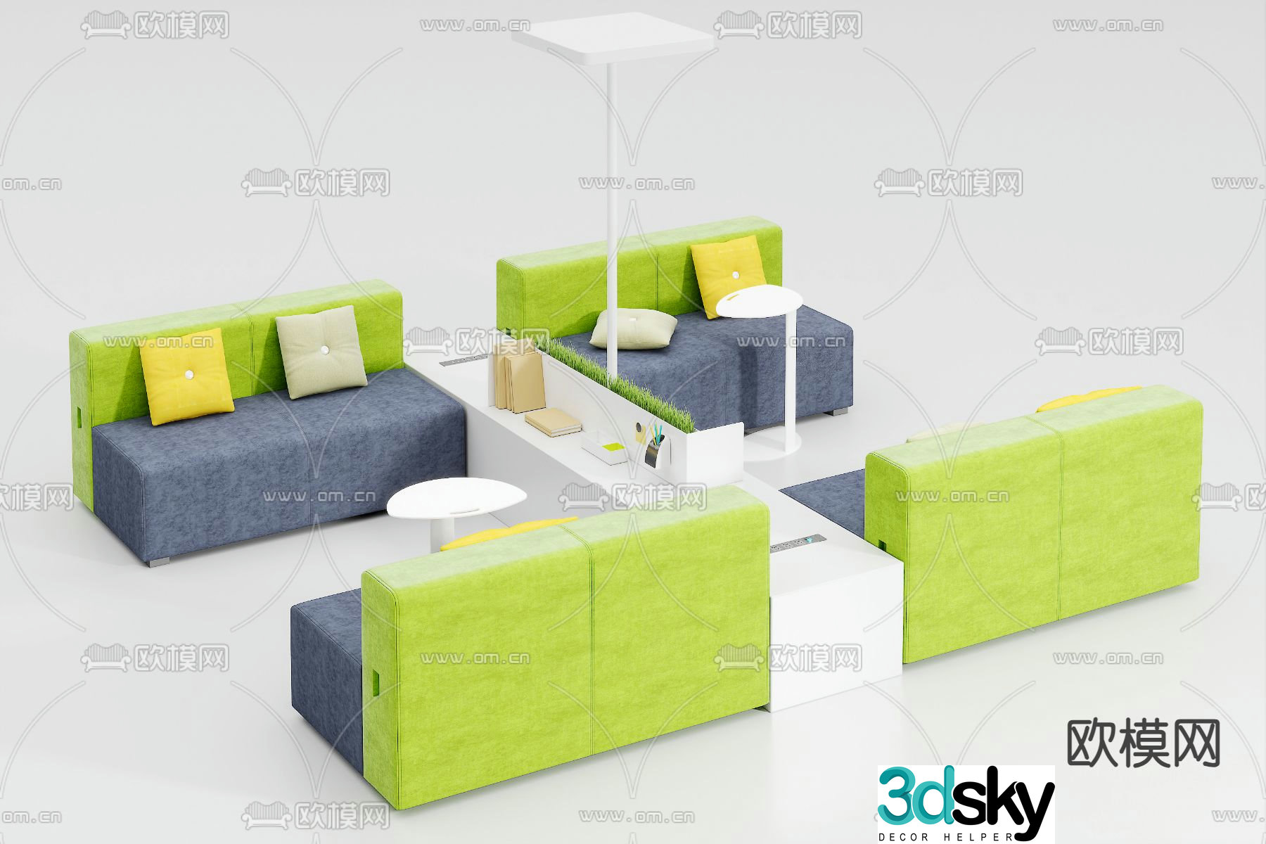 Office sofa lobby sofa booth sofa 3d model