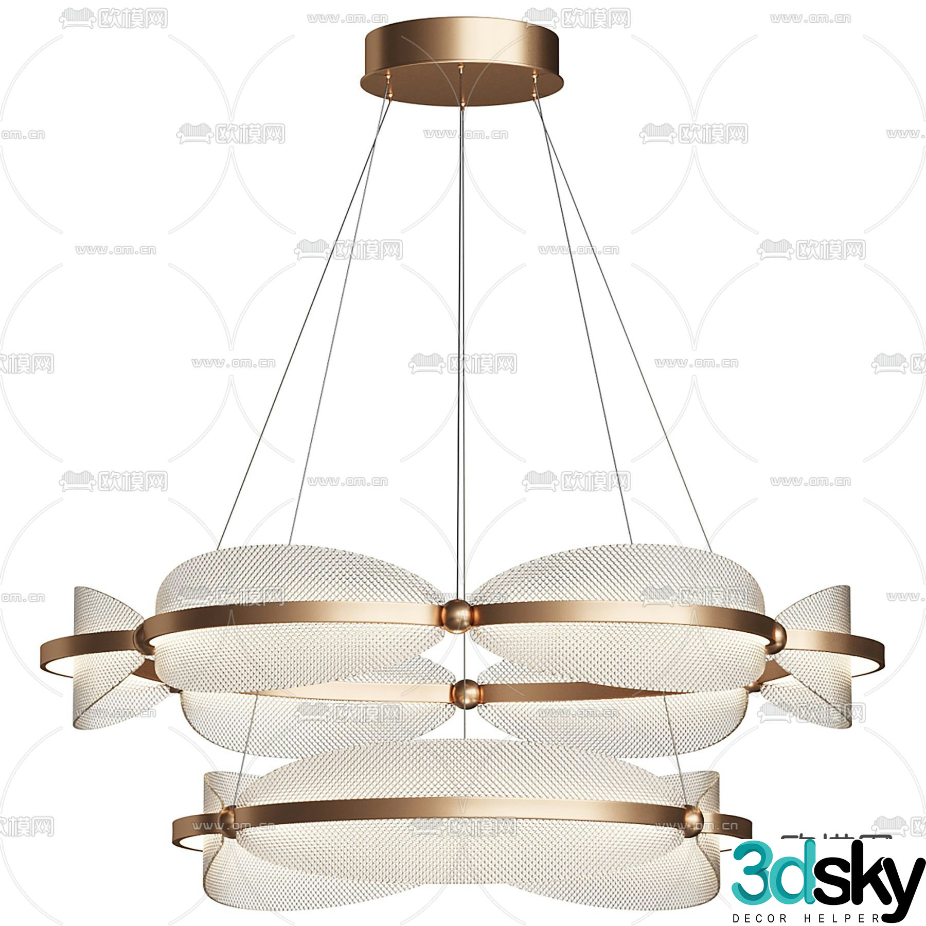 Lampatron ring chandelier hall chandelier 3d model