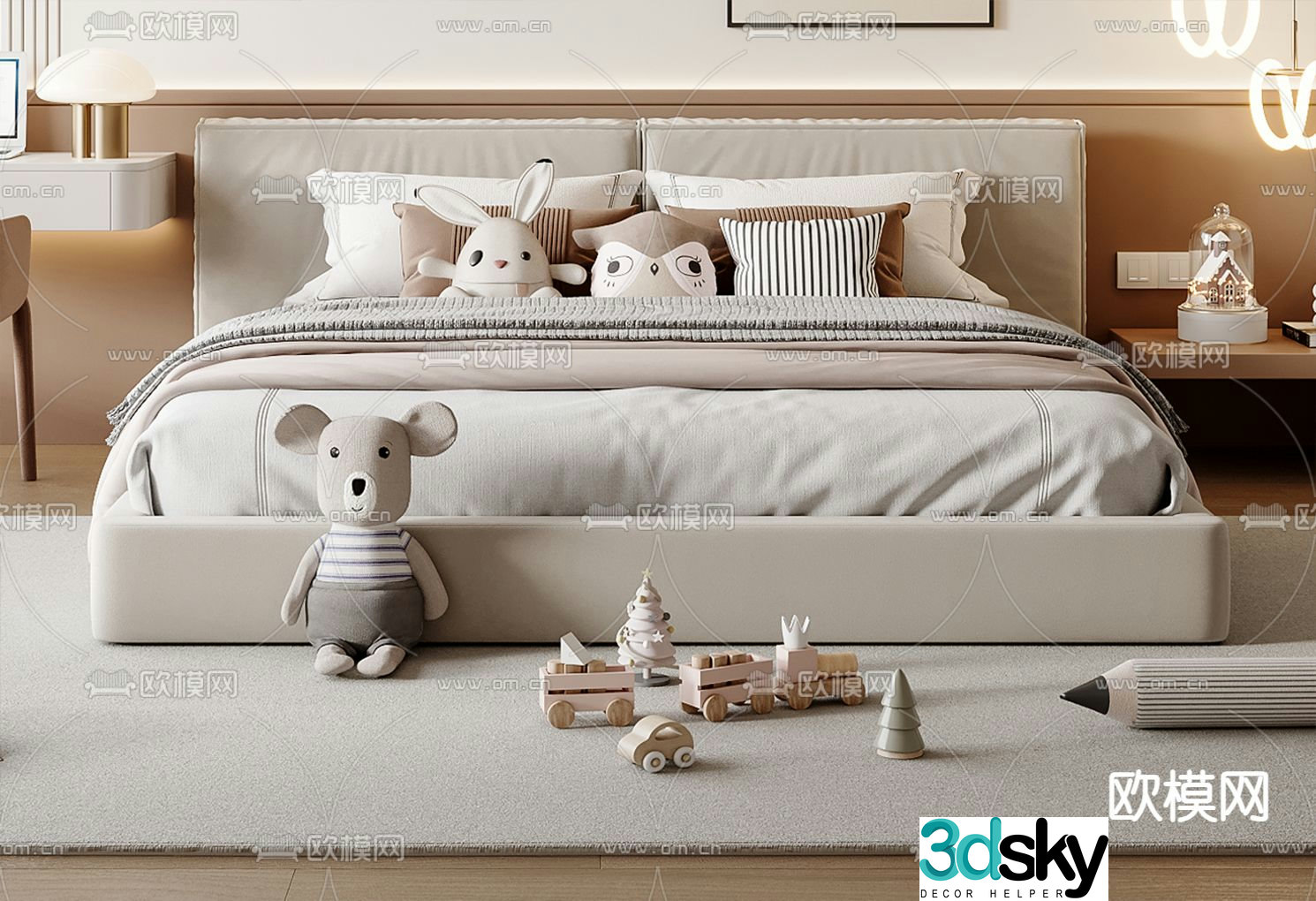Simple children’s bed 3d model