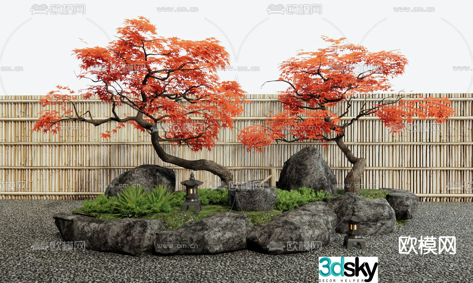 Courtyard sketches landscaping 3d model