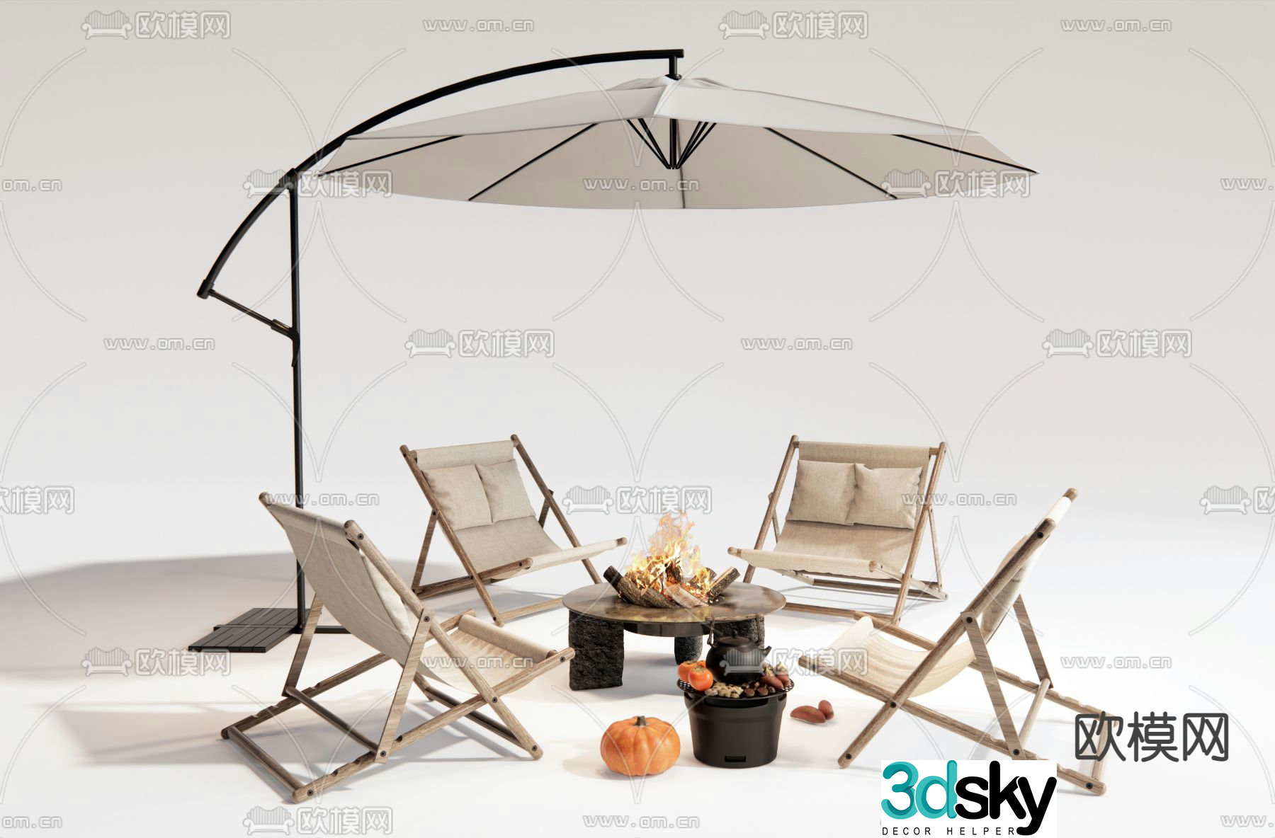 Modern outdoor chair leisure chair 3d model