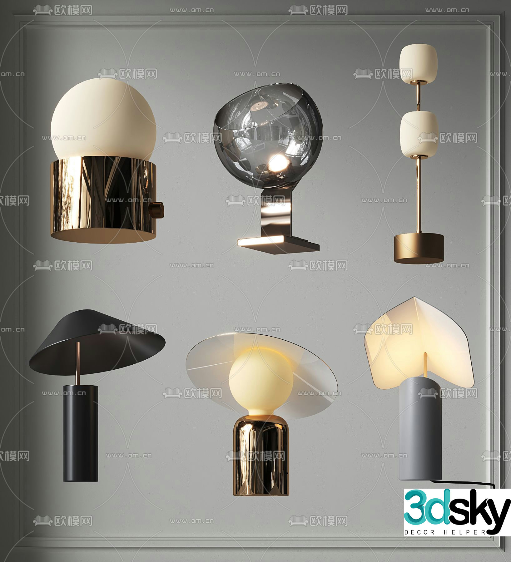 Light luxury wind lamp 3D model