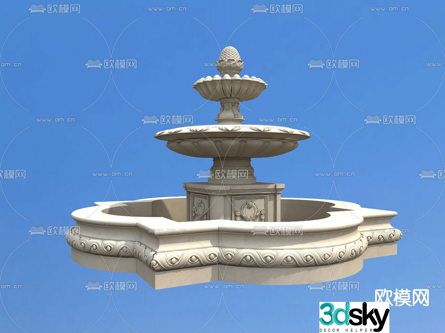 Outdoor fountain fountain 3d model