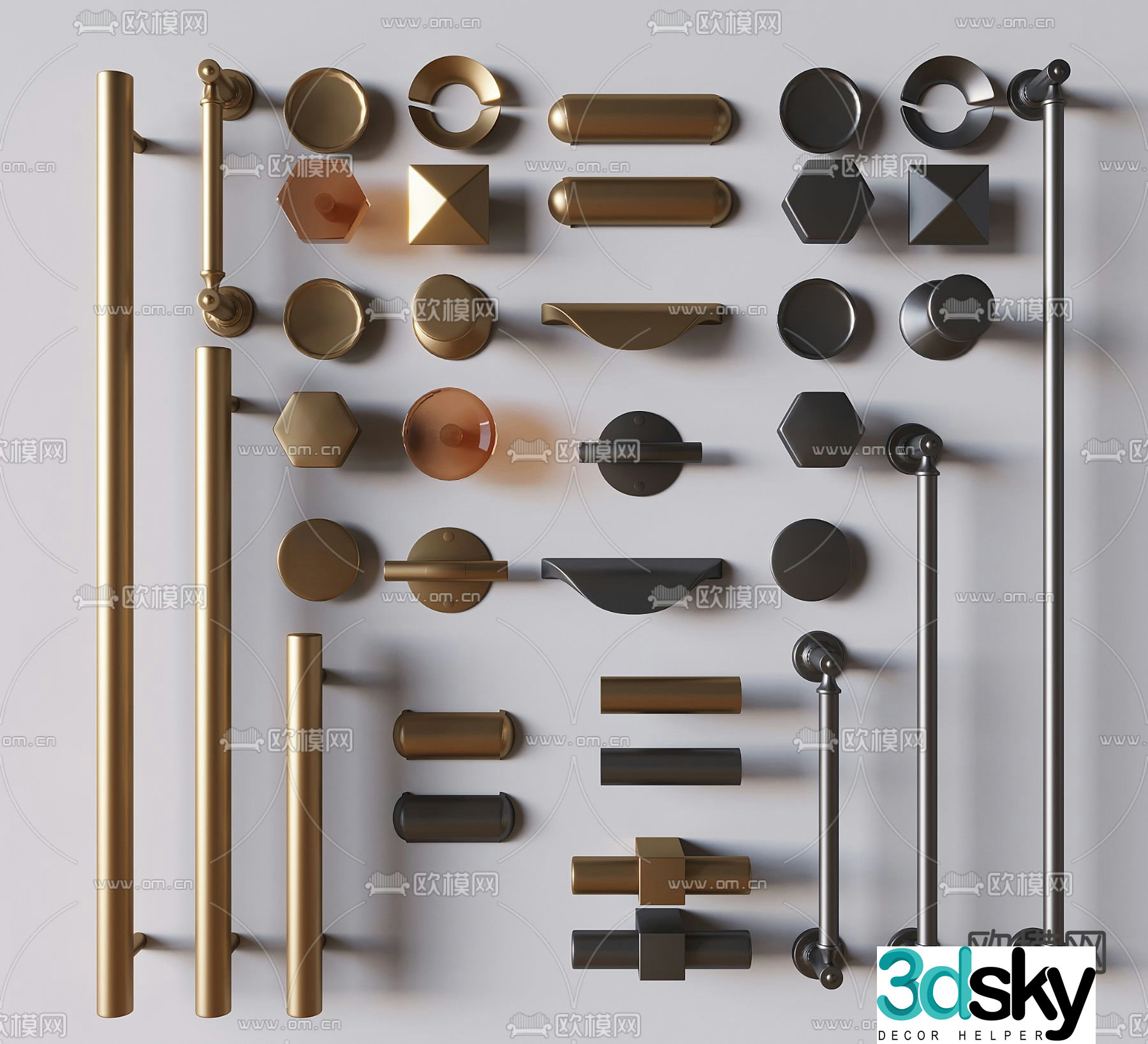 Medieval style cabinet door handle cabinet door handle 3d model