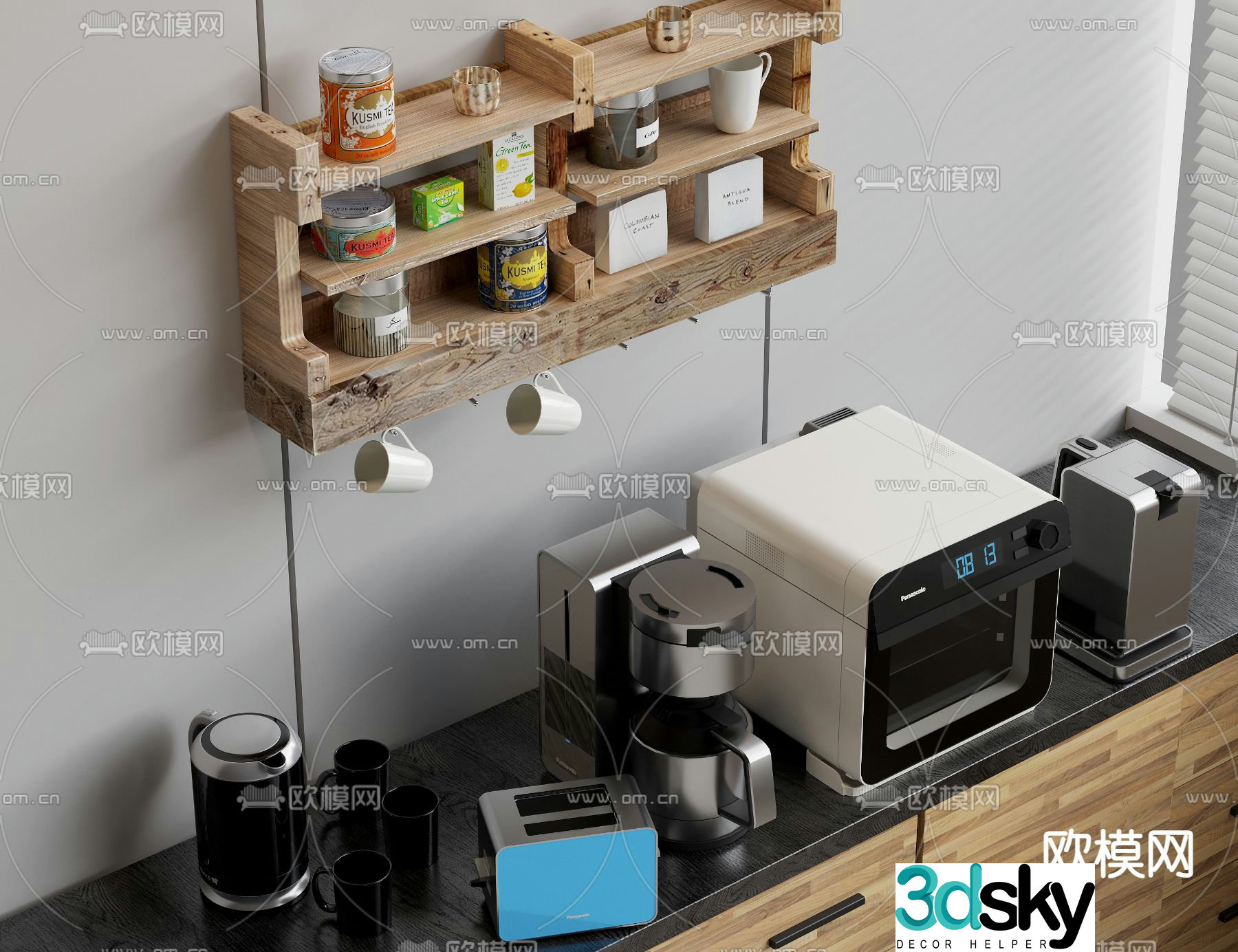 Kitchen appliances oven toast maker 3d model