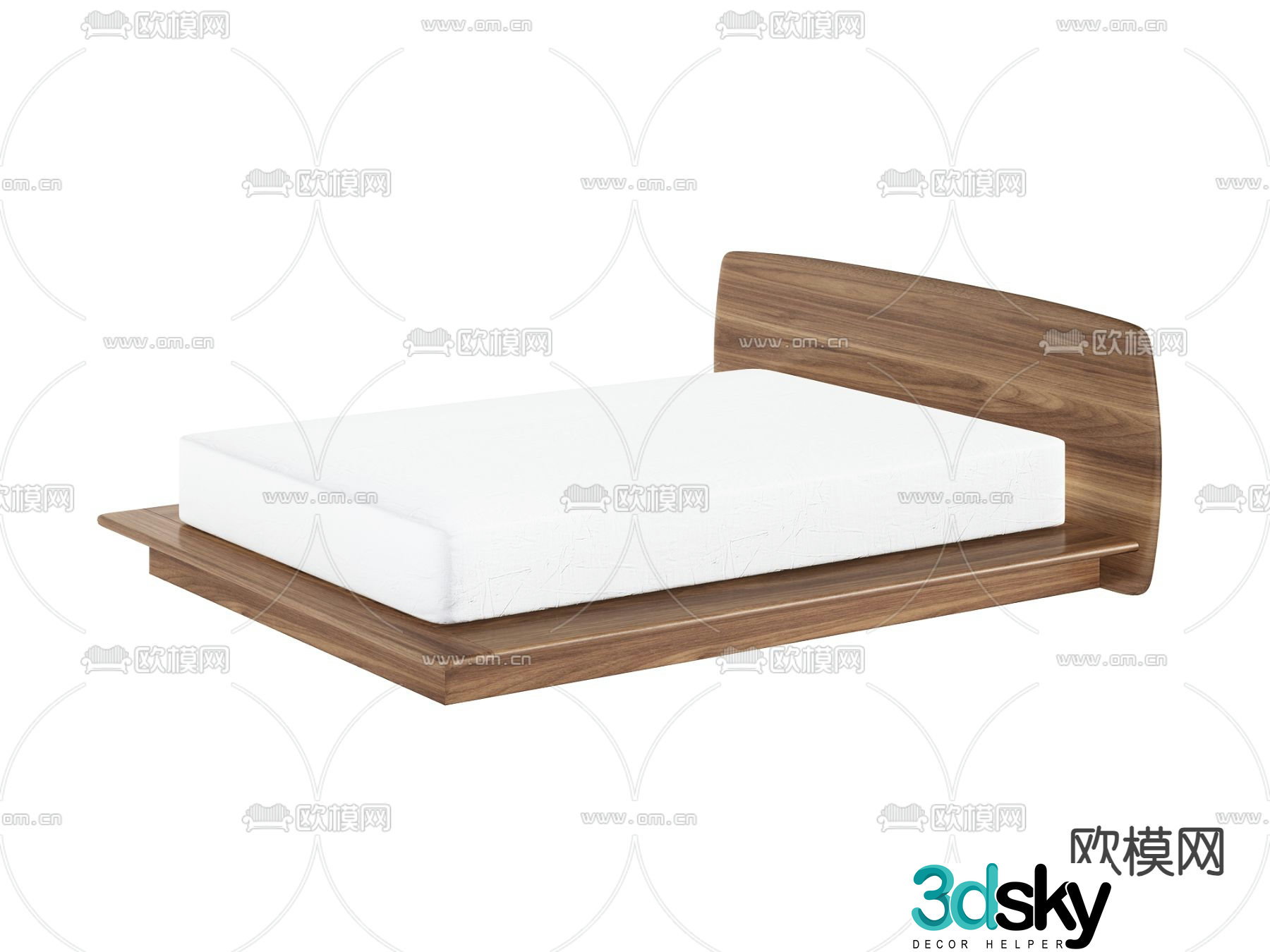 Wabi-sabi single bed 3d model