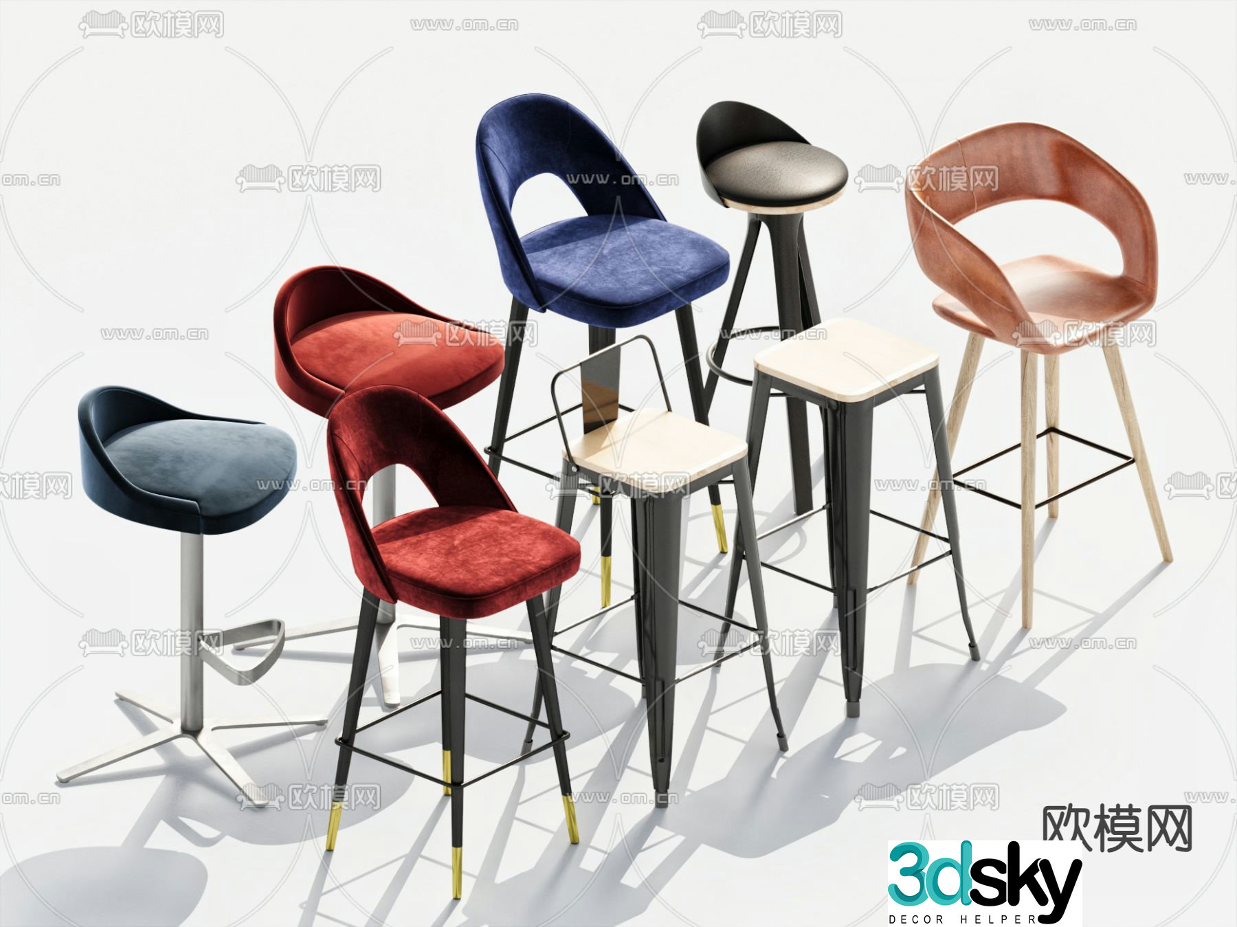 bar stool bar stool high stool 3d model