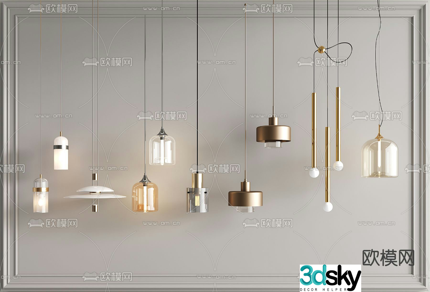 Bedside small chandelier 3d model