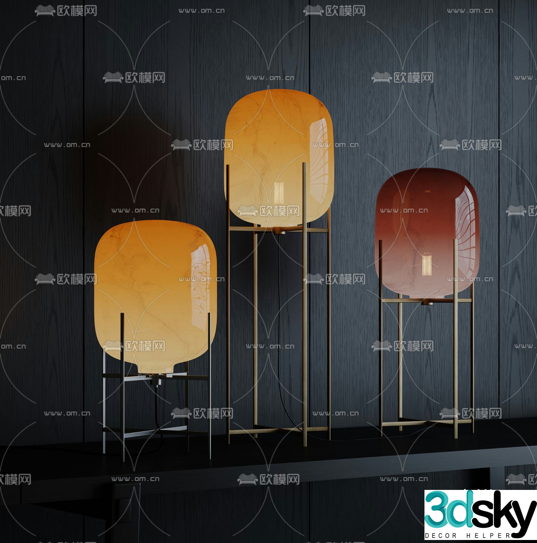 Table lamp Floor lamp 3d model