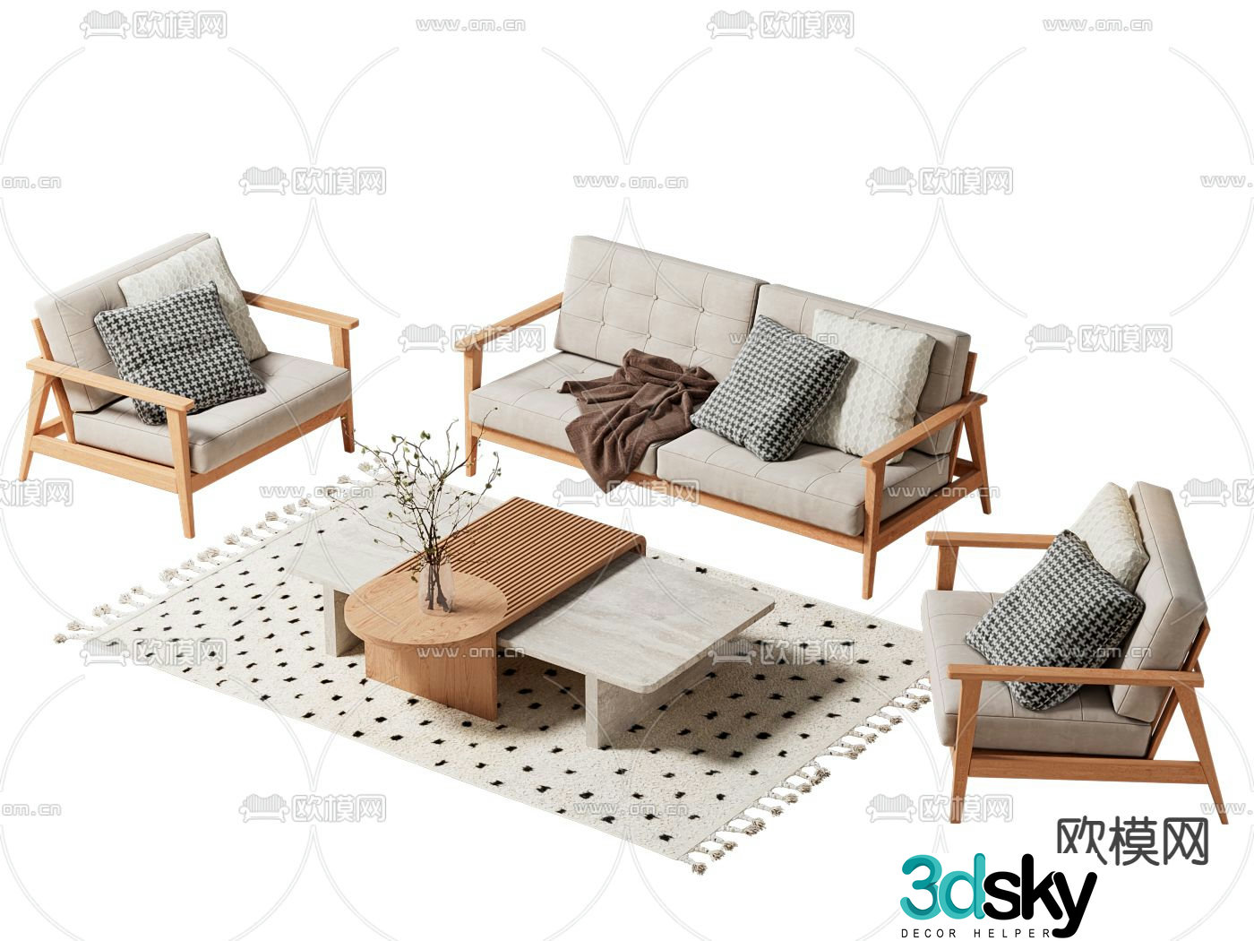 Simple sofa combination 3D model