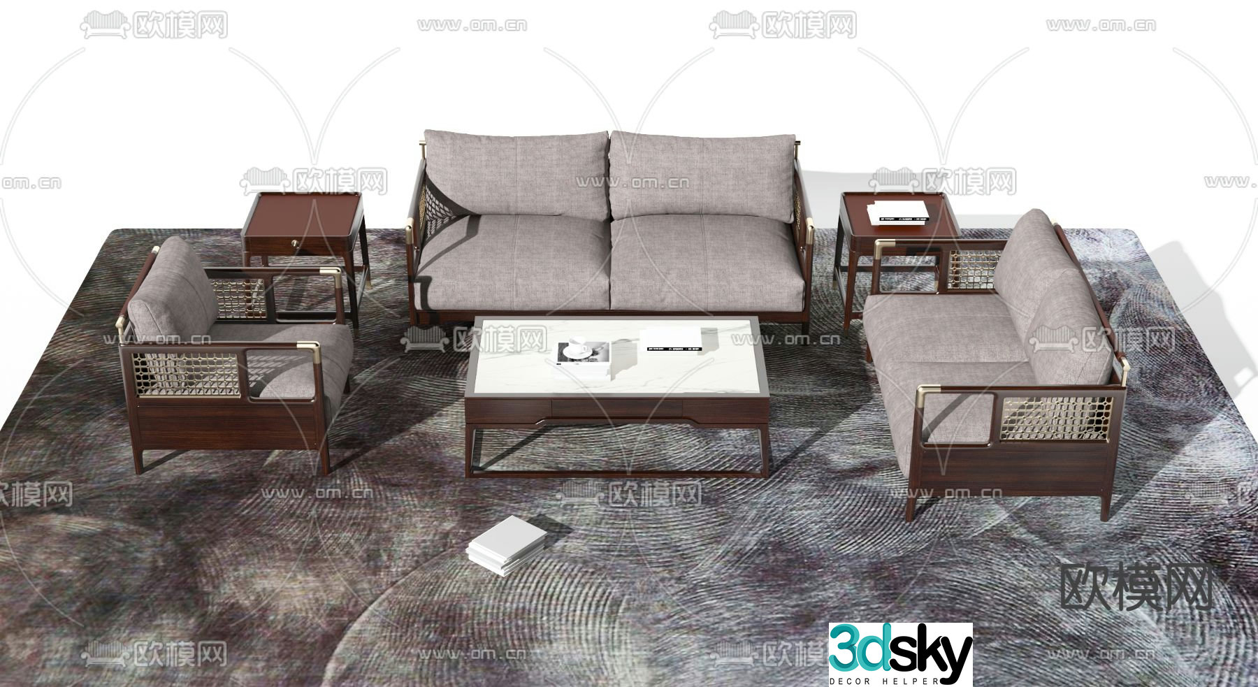 New Chinese style sofa leisure sofa 3d model