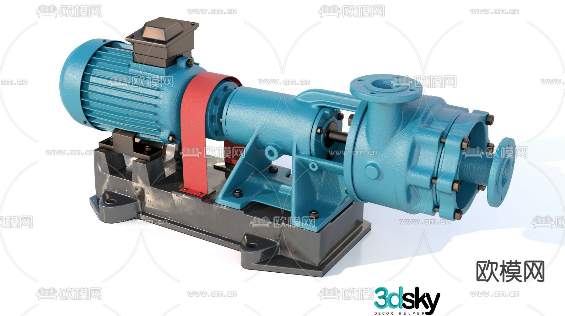 Industrial equipment motor water pump 3d model