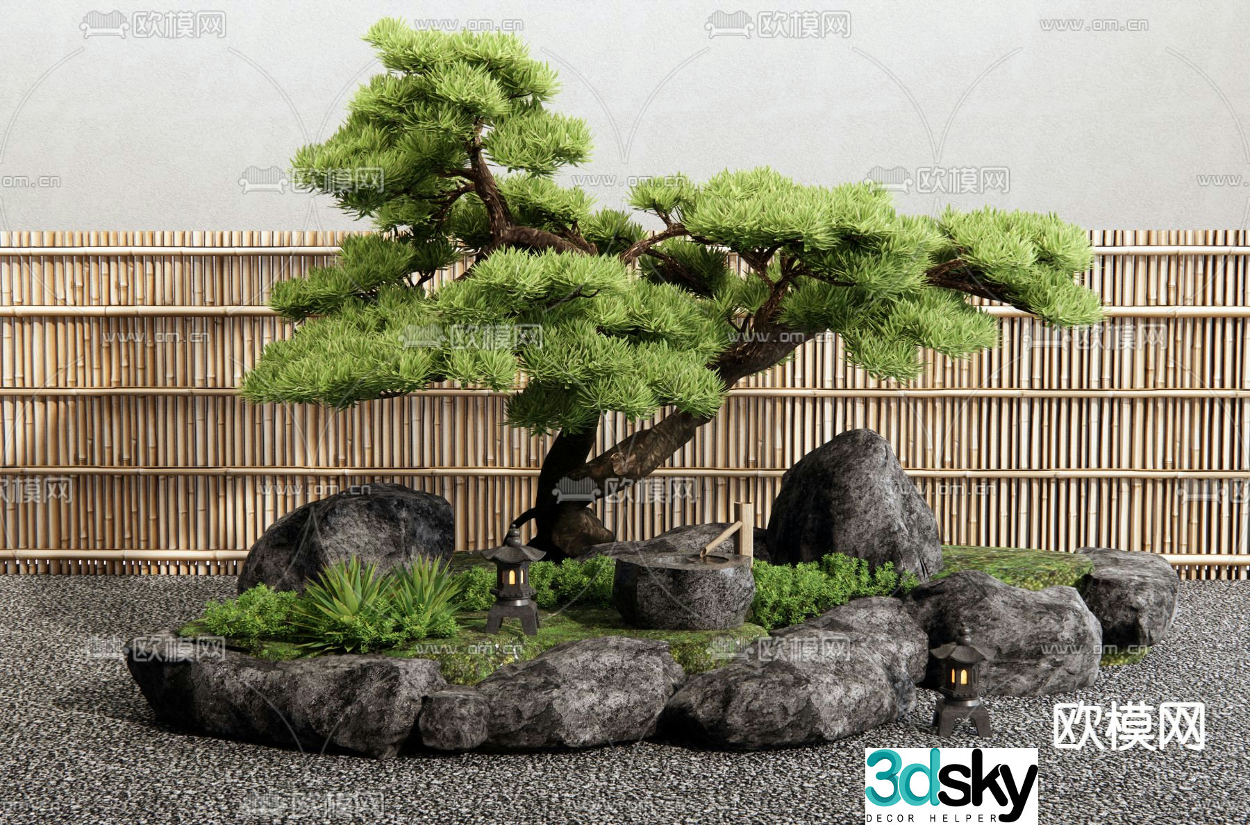 new chinese style landscaping landscaping 3d model