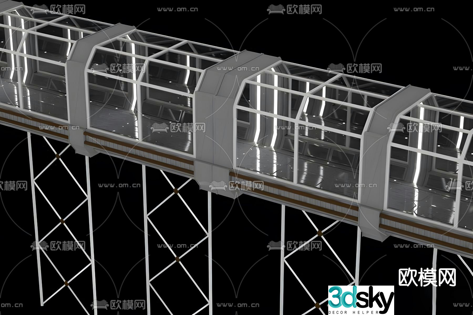 Science and Technology Corridor Corridor Frame 3D Model