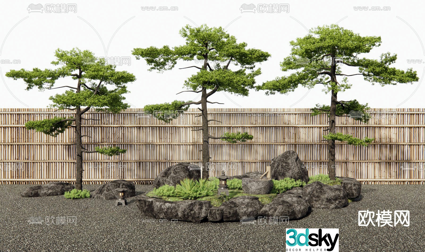 New Chinese style welcoming pine landscape tree 3d model