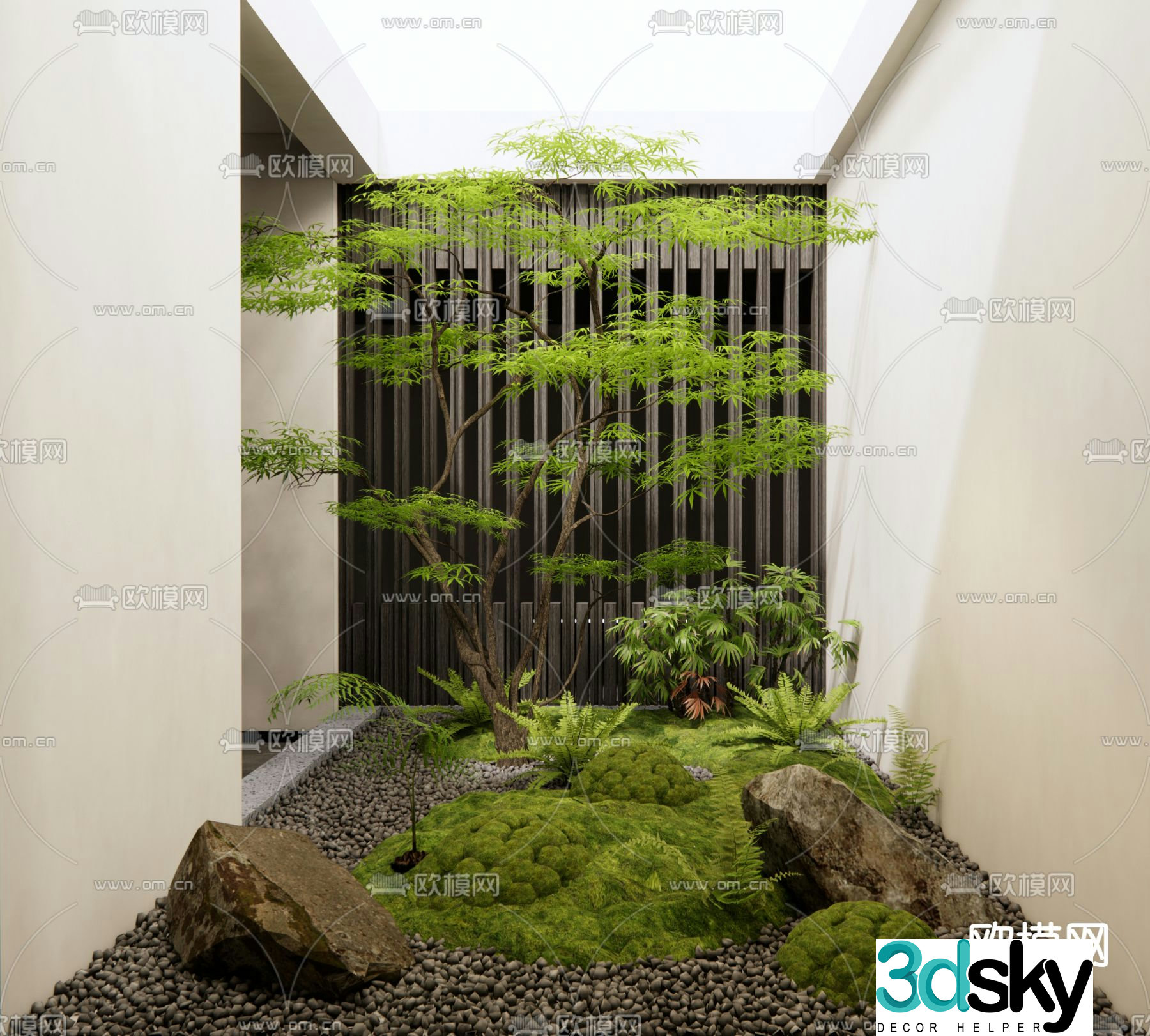 Indoor landscape landscaping courtyard sketch 3d model